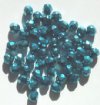 50 6mm Faceted Matte Metallic Aqua Beads